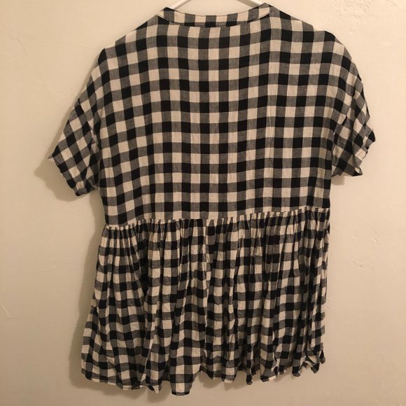 Buffalo Check Peplum Shirt (Hi Low Hem) - Picture 2 of 2